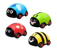 Kisangel 4 Piezas Juguetes para Coches de Fricción Forma de Mariquita Divertidos Vehículos Educativos Colores Surtidos Resistente y Seguro para Infantiles Color Aleatorio Color Aleatorio