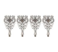 Kisangel 4 Piezas Mango de Sello para Cera con Diseño de Dragón en Aleación de Zinc y Zircon, Mango de Repuesto Versátil para Manualidades y Bodas con Estilo Gótico Vintage
