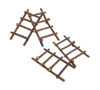 Kisangel 4 Piezas Miniature Rattan Ladder Natural Rustic Mini Step Ladder For Dollhouse Garden DIY Micro Landscape Decoration