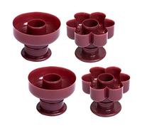 Kisangel 4 piezas Molde para Donuts Resistente Altas Temperaturas Molde Redondo y Forma de Flor para Repostería DIY de Duradero para Hornear Pasteles y Rosquillas