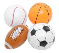 Kisangel 4 Piezas Pelota De Playa Inflable Pelota Inflable Pelota De Playa De Baloncesto Beisbol Inflable Decoraciones De Fiesta En La Piscina Inflar Pelota De Playa De Polivinilo