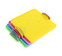 Kisangel 4 Piezas Tablero Matemático Doble Cara con Bandas Elásticas Manipulativo Educativo para Habilidades Motoras y Creatividad Juego Didáctico para Aula y Aprendizaje Colaborativo