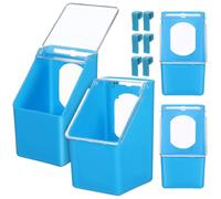 Kisangel 4 tazas colgantes de plástico para pájaros, dispensador de alimentos para palomas, loros, cacatúas, comederos fáciles de instalar