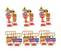 Kisangel 45 Piezas Mini Señales de Tráfico de Plástico para Educativo Portátil para Construir Juguetes Creativos para Aprendizaje y Seguridad Vial