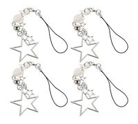 Kisangel 4piezas Charm Para Teléfono Móvil Estrellas Cordón De Cadena Colgante Dije De Joya Para Teléfono Para Mujeres y Niñas