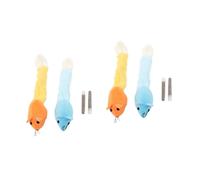 Kisangel 4piezas Juguetes De Ratón De Peluche Interactivos Catnip para Gatos Diseño Divertido Larga Naranja Azul