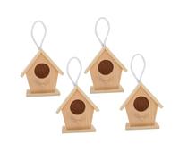 Kisangel 4piezas Minicasas para Pájaros Kit De Unidades Casa De Madera Sin Terminar para Decorar y Observar
