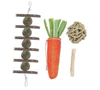 Kisangel 4piezas Rama De Dentición Juguetes Masticables De Madera para Hámster y Conejo Juguetes Dentición De Mascotas para Animales como Cobayas y Loros