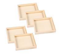 Kisangel 5 Bandejas de Madera Cuadradas 12.3x12.3 Cm para Clasificar y Almacenar Rompecabezas 3D y Bloques de Madera, Organizador Resistente para Juguetes y Piezas Pequeñas, Uso Doméstico