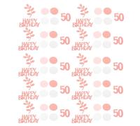 Kisangel 5 bolsas de confeti de mesa para el 50 cumpleaños: círculos, hojas, números y lentejuelas para la decoración de mesa de fiestas de celebración de cumpleaños de 50 años.
