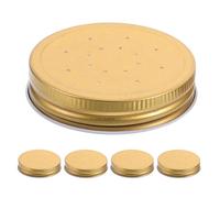 Kisangel 5 comederos superiores para abejas: repuesto de comederos de entrada para abejas, tapas de metal perforadas para tarros de cristal - Bebedero para colmenas, suministros de apicultura