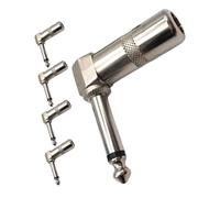Kisangel 5 Conectores En Ángulo Recto De 6,35 Mm, Conector Mono Jack De 90 Grados Para Cables De Amplificador Y Mezclador De Guitarra. Construcción De Aleación De Zinc.