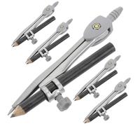 Kisangel 5 Piezas Brújula Matemática para Dibujo Técnico Marcación Precisa, Material de Madera y Metal, Adecuado para Oficina y Dibujo Profesional