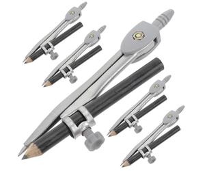 Kisangel 5 Piezas Brújula Matemática para Dibujo Técnico Marcación Precisa, Material de Madera y Metal, Adecuado para Oficina y Dibujo Profesional