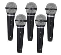 Kisangel 5 Piezas de Micrófono Micrófono Simulado de Plástico Negro para Juego de Roles para Fiesta Adecuado para Karaoke Actuaciones en Escenario