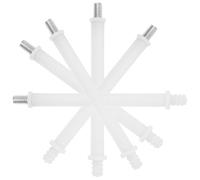 Kisangel 5 Piezas Mango de Cepillo de Baño, Pieza de Repuesto Cepillo del Inodoro, Varilla de Extensión Adaptador Roscado, Plástico y Hierro, Blanco, Conexión Segura para Baño