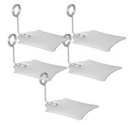 Kisangel 5 Piezas Soporte Metálico para Etiquetas de Precio y Carteles de Comida, Clip Resistente para Supermercado y Farmacia, Color Plata, Material Metal