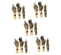 Kisangel 5 Series Silbato De Latón Campana Pandereta Silbar Sostuvo Silbato Al Aire Estaño Silbato De Emergencia Supervivencia Fuerte Megáfono Partidos Cobre Golden 3 Piezas X 5