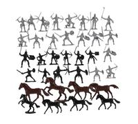 Kisangel 52 Piezas Modelo De Caballos De Caballero Juguetes De Caballeros Guerra Miniaturas Cifra Modelo De Personas Mini Figura Gente Pequeña El Plastico