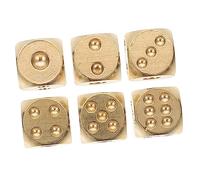 Kisangel 6 Dados De Latón Dados Únicos Dados De Lujo Dados Divertidos Dados De rol Dados De Latón Dados De Mahjong Mini Dados Dados para Fiestas Dados De Juguete Dados para