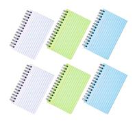 Kisangel 6 Fichas Espirales para Oficina y Escuela con Líneas Rayadas, Cuaderno de Notas Rápido para Tomar Apuntes en Papel Resistente al Sangrado