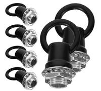 Kisangel 6 Ganchos de Anillo para Lámpara Colgante M10 Rosca Completa Gancho de Suspensión Cerrado Negro Tuerca Accesorio para Lámparas y Cadenas Soporte Resistente para Bricolaje y