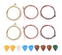 Kisangel 6 juegos de cuerdas de cobre de repuesto para guitarra - Cuerdas de repuesto para guitarra folk - Colores surtidos - para instrumentos musicales para práctica y actuación