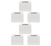Kisangel 6 Piezas Cubo para Micrófono Blanco de Plástico Cuadrado Resistente para Conferencia de Prensa y Estudio Que Muestra Credibilidad y Durabilidad
