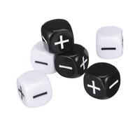 Kisangel 6 Piezas Dados Negros y Blancos con Símbolos y Resta Juguete para Fiestas de Leer y Resistente
