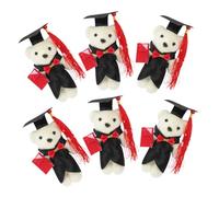 Kisangel 6 Piezas De Muñecos De Dr Bear Pequeños Recuerdos De Fiesta De Graduación Peluches De Osos Abrazables para Fiesta De Graduación Figurita De Oso De