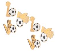 Kisangel 6 piezas de pins de solapa de fútbol de metal con figura de portero, broches deportivos para camisa y gorra, accesorios de recuerdo con balón y trofeo de fútbol