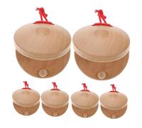 Kisangel 6 Piezas Instrumentos Musicales de Percusión de Madera de de Dedo Pequeñas para Diseño DIY para Expresión Artística y Ritmos Controlados