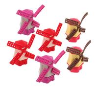 Kisangel 6 Piezas Mini Windmill Ornaments Compact Miniature Figurines For Fairy Garden Micro Landscape Succulent Decor Cake Toppers Low Maintenance