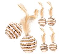 Kisangel 6 Piezas Pelota de Juguete para Gatos Cat Toys Interior Divertido pequeño Juguetes para Gatitos Gato Jugando Juguetes Juguete masticable para Gatos Papel de Cuerda