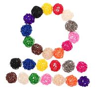 Kisangel 65 Piezas Bolas de Ratán para Jarrones Adornos DIY Colgantes Bolas Decorativas de Mimbre para Decoración de Bodas Fiestas Aromaterapia y Juguetes para Aves Pequeñas