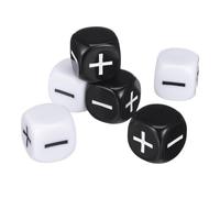 Kisangel 6piezas Dados Negros y Blancos con Símbolos y Resta Dados De para Mesa y Fiestas Accesorios Divertidos para Adultos