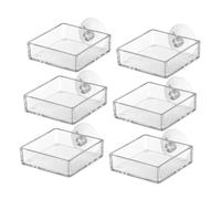 Kisangel 6piezas Platos De Alimentación para Acuarios De Comederos De Acrílico con Ventosas para Camarones y Peces Tanques De Agua Dulce