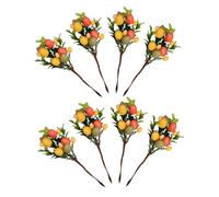 Kisangel 8 Piezas Decoraciones de Huevos de Pascua Artificiales con Púas de Flores de con Verdes para Arreglos de Primavera y Decoración