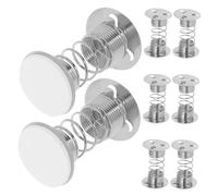 Kisangel 8 Piezas Muñeca Base De Salpicadero Cabezón Resortes para Manualidades Suministro De Sacudiendo La Cabeza De La Muñeca Cabezones para Tableros Silver Metal