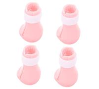 Kisangel 8 Piezas pies de Gato Suministros para Gatos Botas antiarañazos para Gatos Zapatos para Gatitos Cat Footwear Botas de Gato para el Aseo Botines de Gato Gel de sílice Rosa