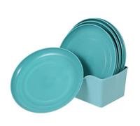 Kisangel 8piezas Conjunto De Tazones De Comida para Gatos Cortos Platos De Alimentación De Plástico para Kittens y Gatos De Patas Cortas Diseño Ergonómico Color Azul Sereno Platos