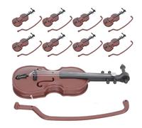 Kisangel 9 Juegos Decoración Simulada de Violín Miniatura de Madera con Púa Figura de Instrumentos Musicales para Casas de Muñecas Adorno de Modelo de Violín para Manualidades