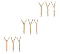 Kisangel 9 Piezas De Poste De Pie para Pájaros Poste De Soporte para Pájaros Palo De Madera Suministros para Pájaros Palo De Dentición Soporte De Madera para Pájaros Juguetes para