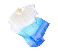 Kisangel Abanico de Danza Grande Abanico para Baile con Larga Gradiente Rojo y Azul Ligero y Resistente para Escenario y Danza del Vientre