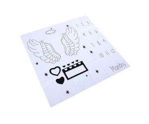 Kisangel Accesorios para Fotografía Manta para Celebrar Meses Mensuales Accesorio para Fotos Banquete Cien Días Estampado De Alas Color Negro