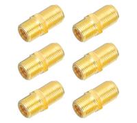 Kisangel Adaptador de Cable Coaxial Tipo F Dorado de Metal para TV, Conector Hembra a Hembra Robusto para Cables Rg6 y Rg59, Paquete de 6 Unidades