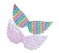 Kisangel Alas de Ángel para Niños 2 Pcs Accesorios de Actuación Coloridos Disfraz de Fiesta para Niñas Ligeras para Cosplay y Representaciones