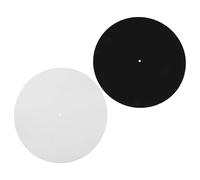 Kisangel Alfombrillas Antideslizantes De Fieltro 2 Cm Para Tocadiscos, Protector Antivibración y Antiestático Para Discos De Vinilo, Accesorios Para Plato Giratorio, Negro y Blanco, Juego De 2 Piezas