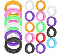 Kisangel Anillo de dedo de tijera de silicona 20 piezas para tijeras de salón de belleza protección para dedos antideslizante fácil de instalar en corte de cabello Color Aleatorio