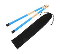 Kisangel Baquetas de Madera Profesionales de 19 Varillas de Bambú para Batería Jazz y Música Folclórica, Juego de 2 Piezas, Bolsa de Tela Azul, Accesorio Portátil para Percusión y Ensayo